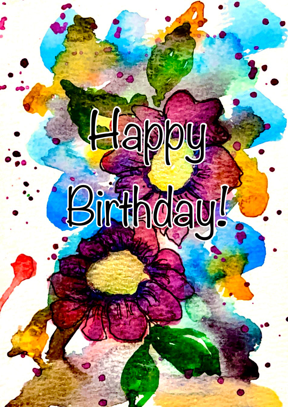 Beautiful floral Happy Birthday card