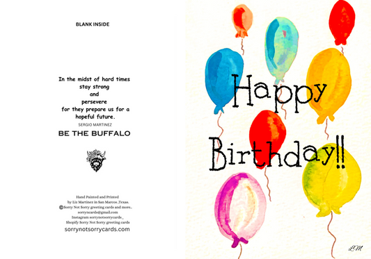 happy Birthday ballon card