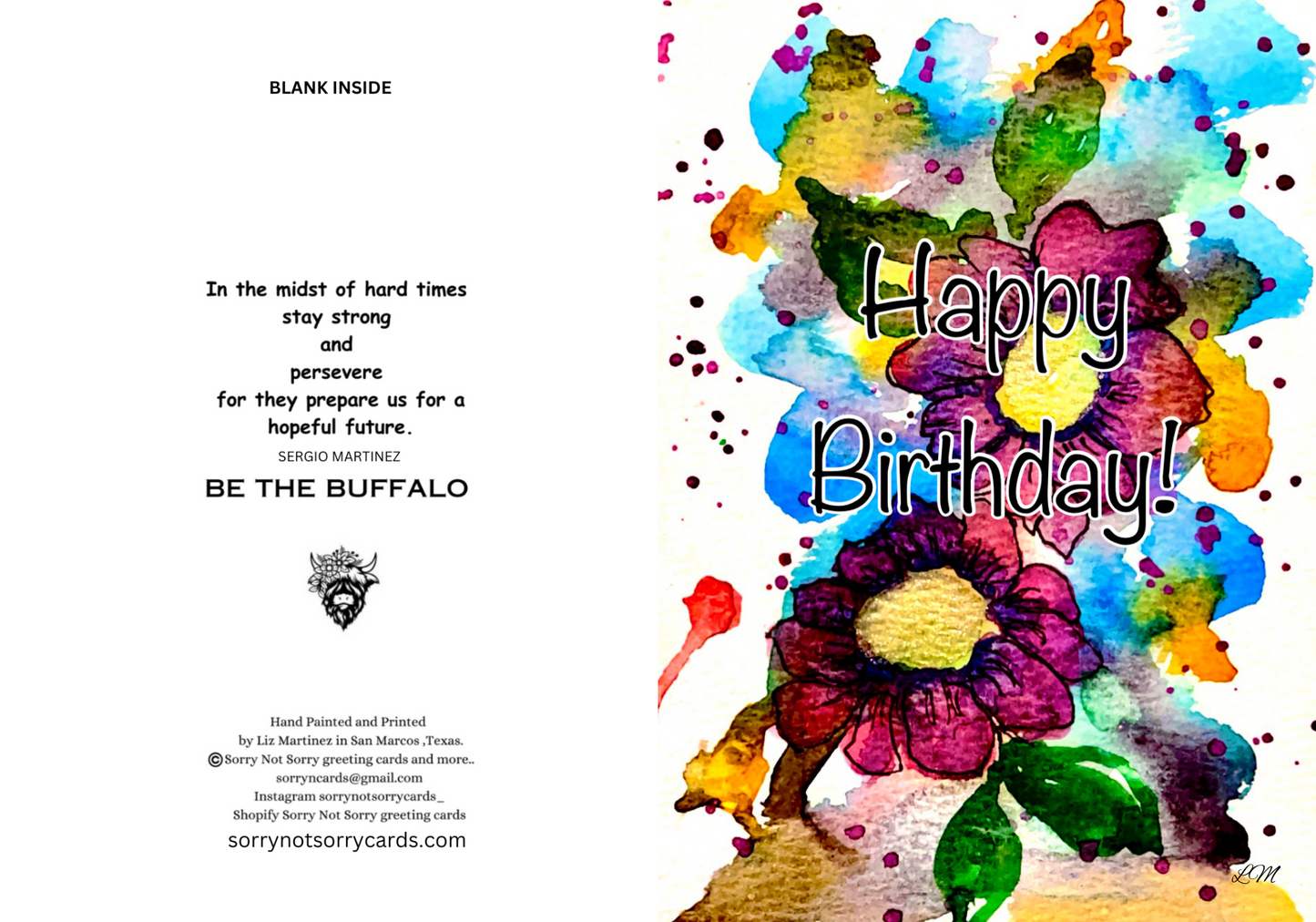 Beautiful floral Happy Birthday card